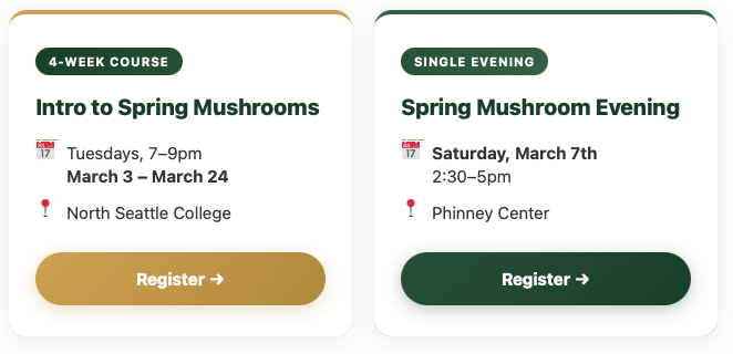 March Mushroom Classes