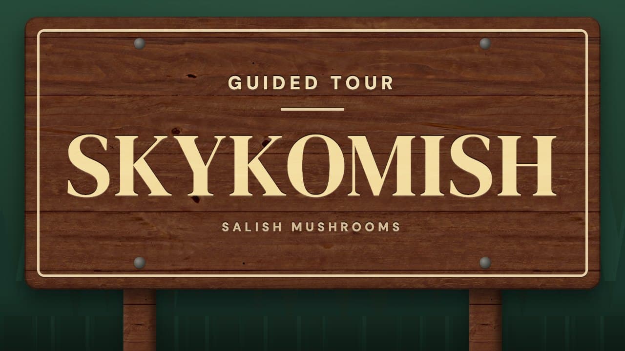 Trail sign reading “Skykomish” — guided mushroom tour with Salish Mushrooms